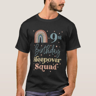 T-shirt Enfants 9e anniversaire Boho Rainbow Sleepover Squ