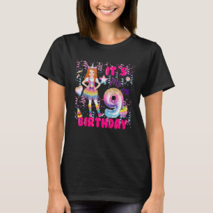 T-shirt Enfants 9e anniversaire Filles 9 ans Red Haired 9e