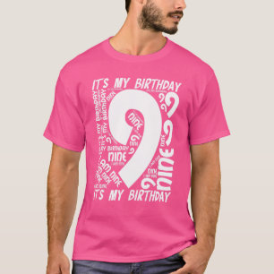 T-shirt Enfants 9e anniversaire Garçon Fille Neuvième fête
