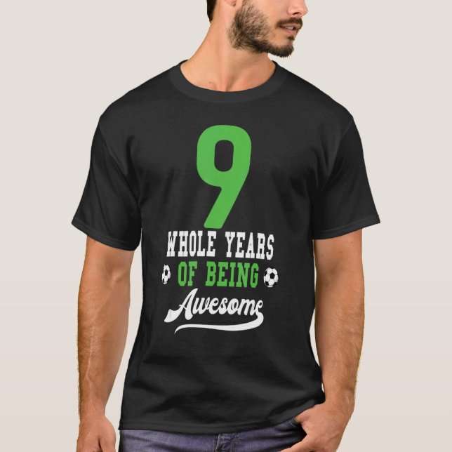 T-shirt Enfants 9e anniversaire pour filles garçons Footba (Devant)