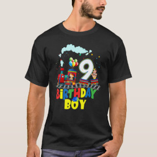 T-shirt Enfants 9e anniversaire Train Boys Steam Locomotiv