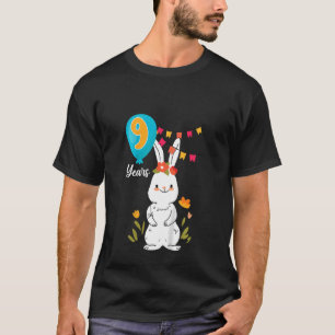 T-shirt Enfants 9e fête d'anniversaire 9 ans Lapin Lapin F