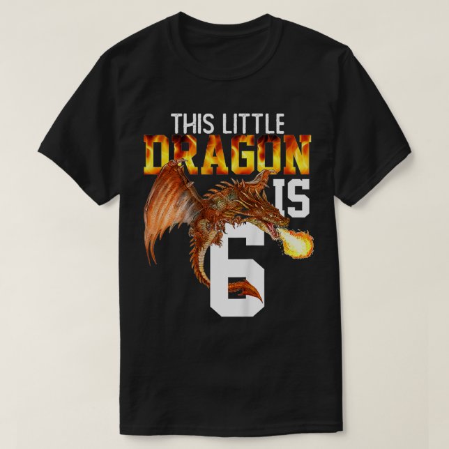 T-shirt Enfants à 6 ans Anniversaire Cadeau Garçon Dragon  (Design devant)