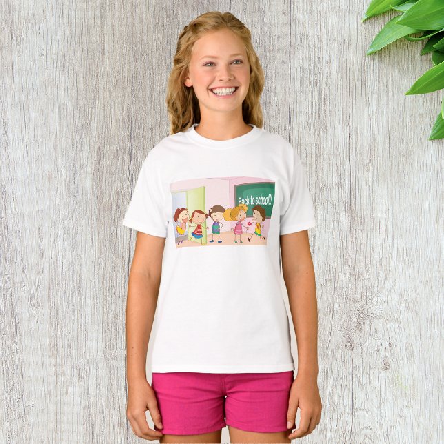 T-shirt Enfants À L'École Filles (Créateur téléchargé)