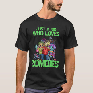 T-shirt Enfants Aime Zombies Funny Zombie Halloween Garçon