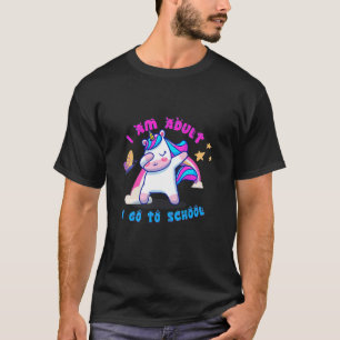 T-shirt Enfants Aller à l'école mignonne licorne avec un c