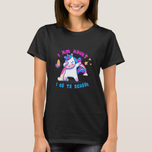 T-shirt Enfants Aller à l'école mignonne licorne avec un c
