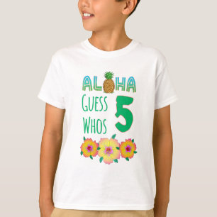 T-shirt Enfants Aloha Tropical Luau 5 ans Anniversaire