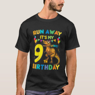 T-shirt Enfants Amusants 9e anniversaire Rex Dinosaur S'en