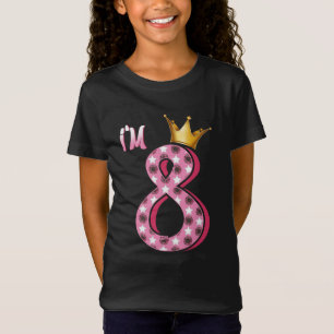 T-Shirt Enfants Année Anniversaire Fille Enfant 8ans 8e a