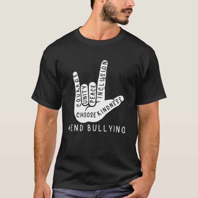 T-shirt Enfants anti-intimidation Love Signale Langue de l (Devant)