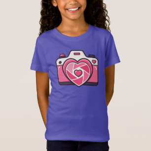 T-Shirt Enfants Appareil Photo Cœur
