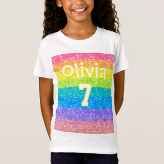T-Shirt Enfants Arc-en-ciel Anniversaire Design de texte m