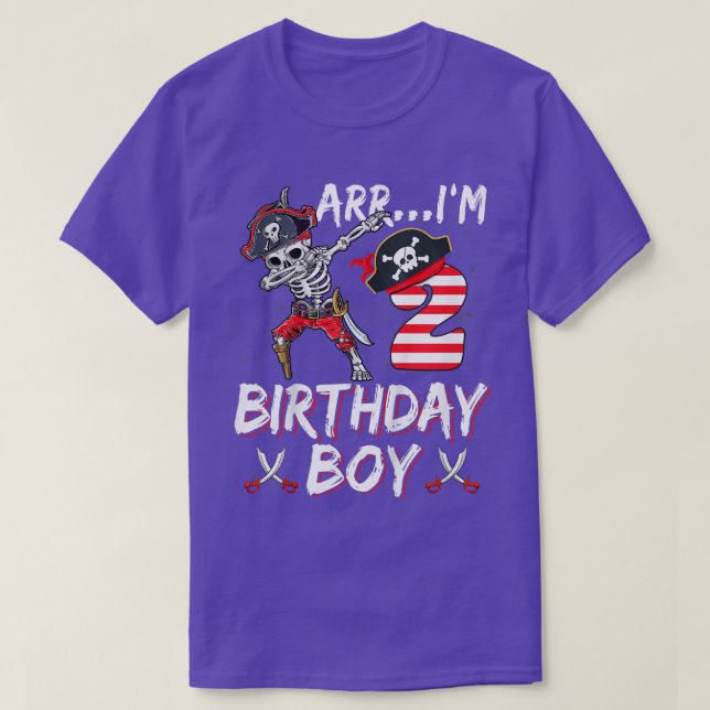 T-shirt Enfants Arr I'm 2 Anniversaire 2e Dabbing Skeleton (Design devant)