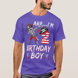 T-shirt Enfants Arr I'm 2 Anniversaire 2e Dabbing Skeleton