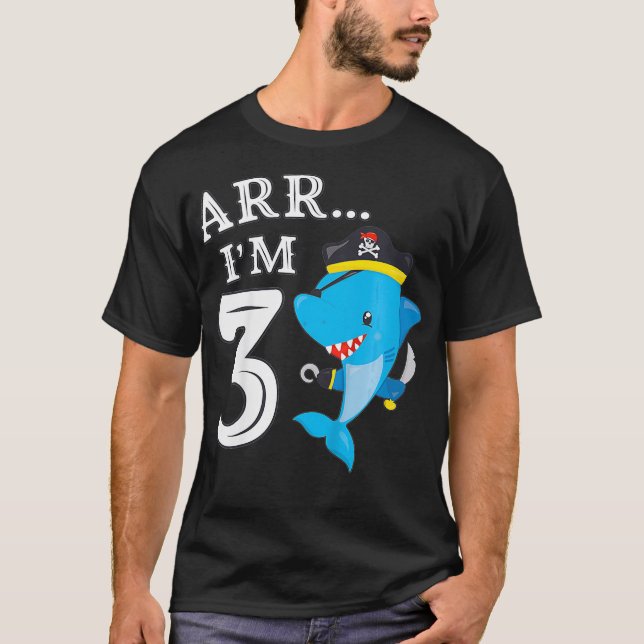 T-shirt Enfants ARR IM 3 Birthday Pirate I 3e Birthday Sha (Devant)