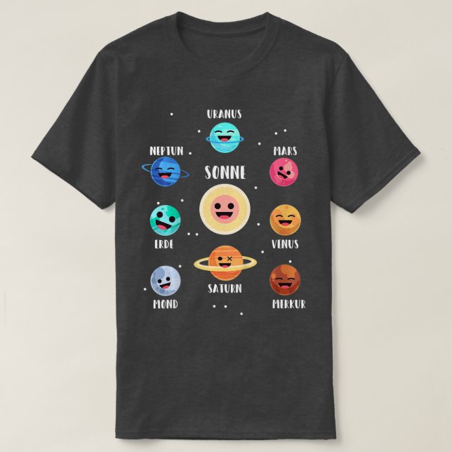 T-shirt Enfants Astronaut Planètes spatiales Galaxy Espace (Design devant)