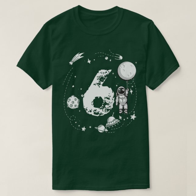 T-shirt Enfants astronaute spatiale 6e anniversaire pour a (Design devant)