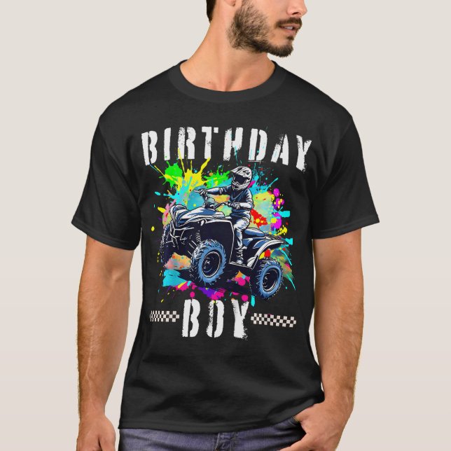 T-shirt Enfants Atv Anniversaire Garçon 4 Roue Quad Atv An (Devant)