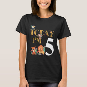 T-shirt Enfants Aujourd'Hui Im 5 Enfants Anniversaires de