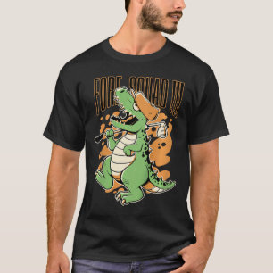 T-shirt Enfants Avant Équipe T-rex Dinosaure Golfeur Graph