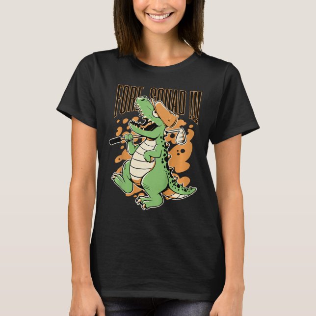 T-shirt Enfants Avant Équipe T-rex Dinosaure Golfeur Graph (Devant)