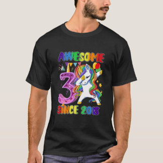 T-shirt Enfants Awesome Dabbing Unicorn depuis 2018 3E Nai