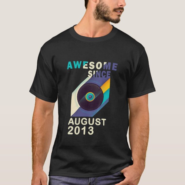 T-shirt Enfants Awesome Depuis Août 2013 8E Anniversaire 8 (Devant)