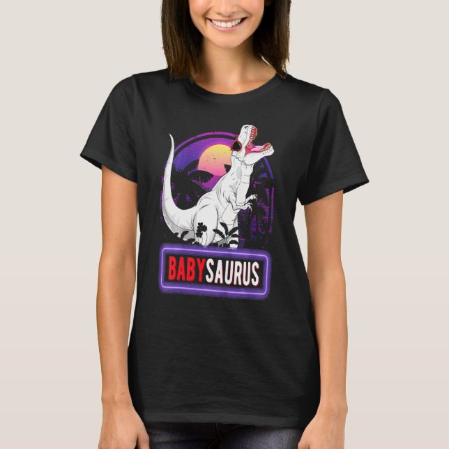 T-shirt Enfants Babysaurus T Rex Dinosaur Bébé Saurus Fami (Devant)