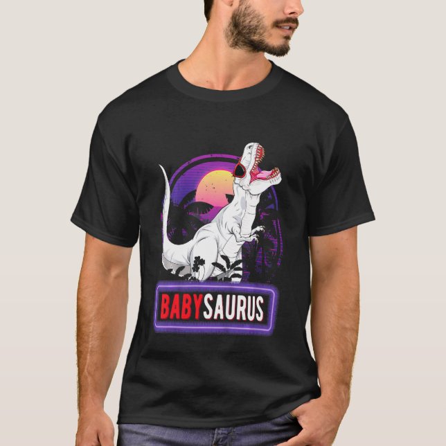 T-shirt Enfants Babysaurus T Rex Dinosaure Bébé Saurus Fam (Devant)