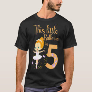 T-shirt Enfants Ballerina 5e anniversaire Thème de fête 5