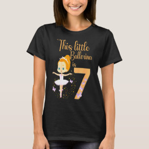 T-shirt Enfants Ballerina 7e anniversaire fête Thème 7 ans