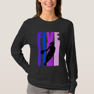 T-shirt Enfants Basketball 5e anniversaire Enfants Filles