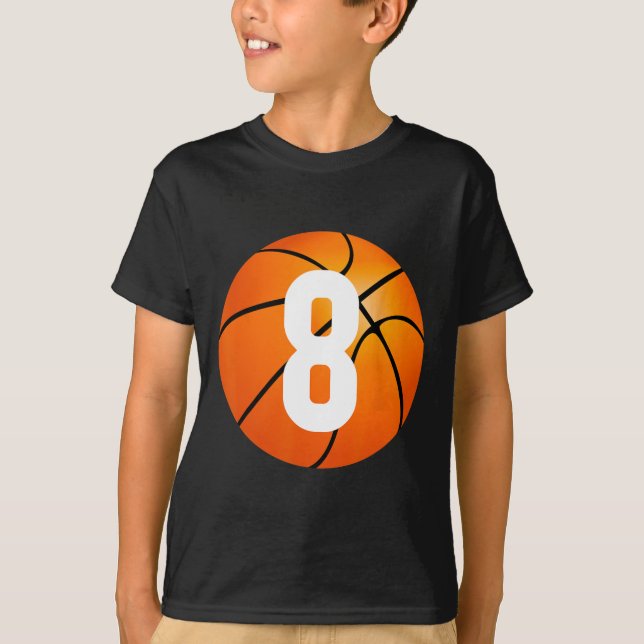 T-shirt Enfants Basketball - 8 ans Anniversaire (Devant)