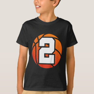 T-shirt Enfants Basketball Anniversaire Numéro 2 pour Ol d