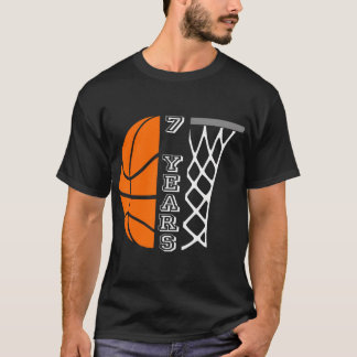 T-shirt Enfants Basketball Anniversaire Pour Garçons 7 Ans