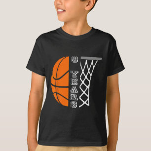 T-shirt Enfants Basketball Anniversaire Pour Garçons 8 Ans