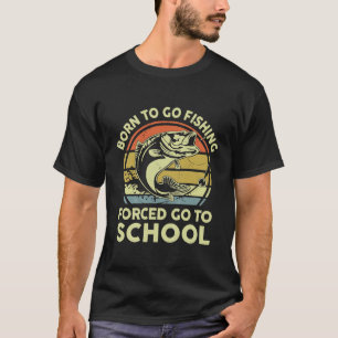 T-shirt Enfants Basse Pêche Né Pour Aller Pêcher Forcé All