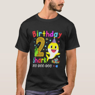 T-shirt Enfants Bébé Cute Shark 2e anniversaire garçon fil