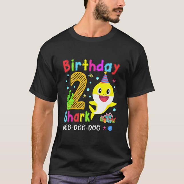T-shirt Enfants Bébé Cute Shark 2e anniversaire garçon fil (Devant)