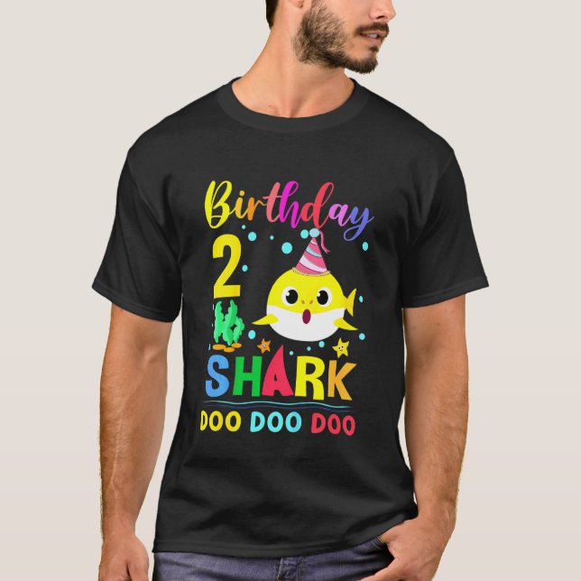 T-shirt Enfants Bébé Cute Shark 2e anniversaire garçon fil (Devant)