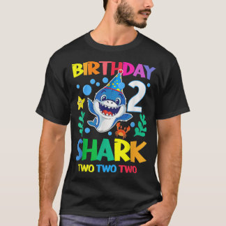 T-shirt Enfants Bébé Cute Shark 2e anniversaire garçon fil