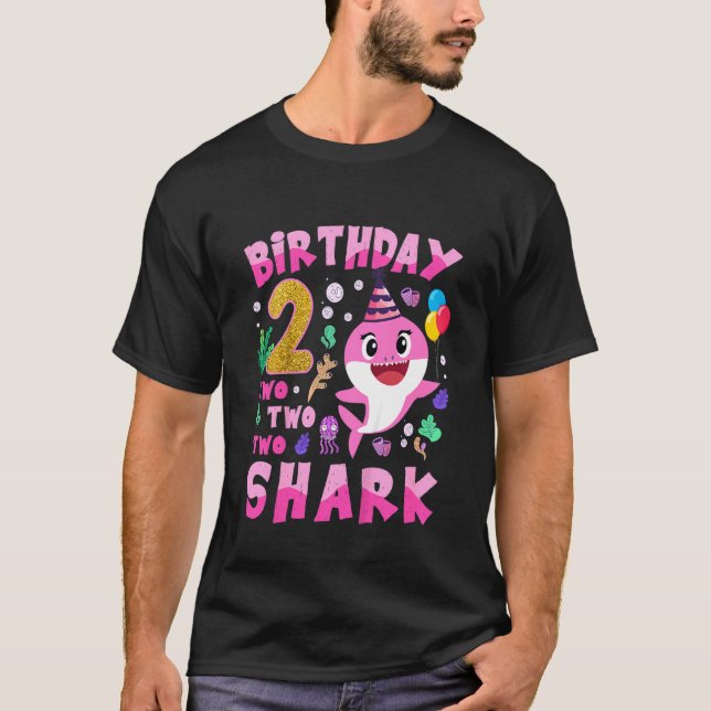 T-shirt Enfants Bébé Cute Shark 2e anniversaire garçon fil (Devant)