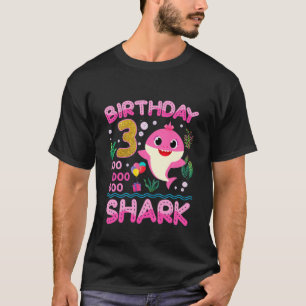 T-shirt Enfants Bébé Cute Shark 3E Anniversaire Garçon Fil