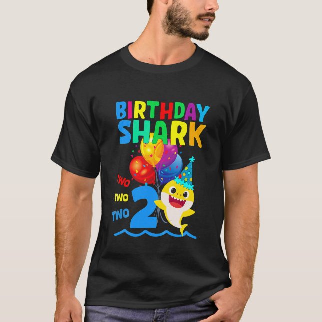 T-shirt Enfants Bébé Requin 2E Anniversaire Garçon Fille 2 (Devant)