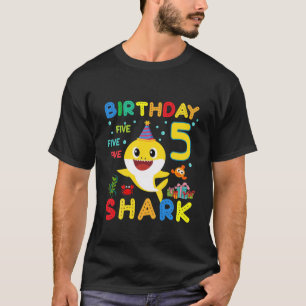 T-shirt Enfants Bébé Requin 5E Anniversaire Garçon Fille 5