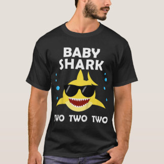 T-shirt Enfants Bébé requin Deux 2e fête d'anniversaire Co