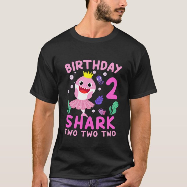 T-shirt Enfants Bébé Requin mignon 2E Anniversaire Garçon  (Devant)