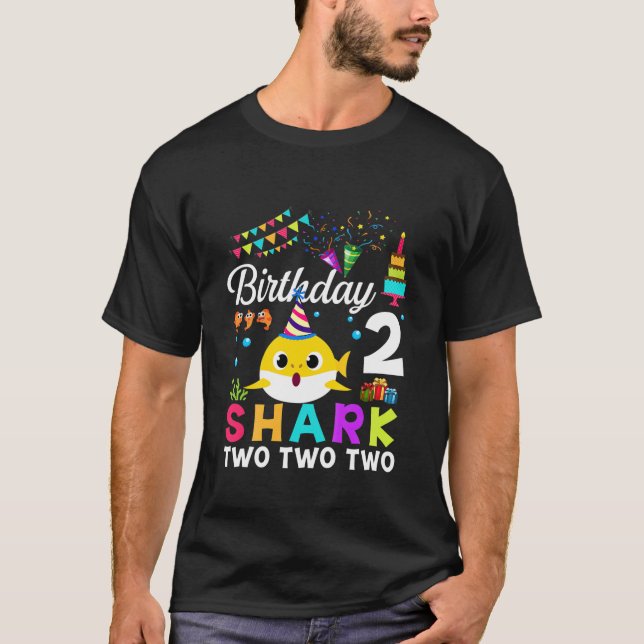 T-shirt Enfants Bébé Requin mignon 2E Anniversaire Garçon  (Devant)