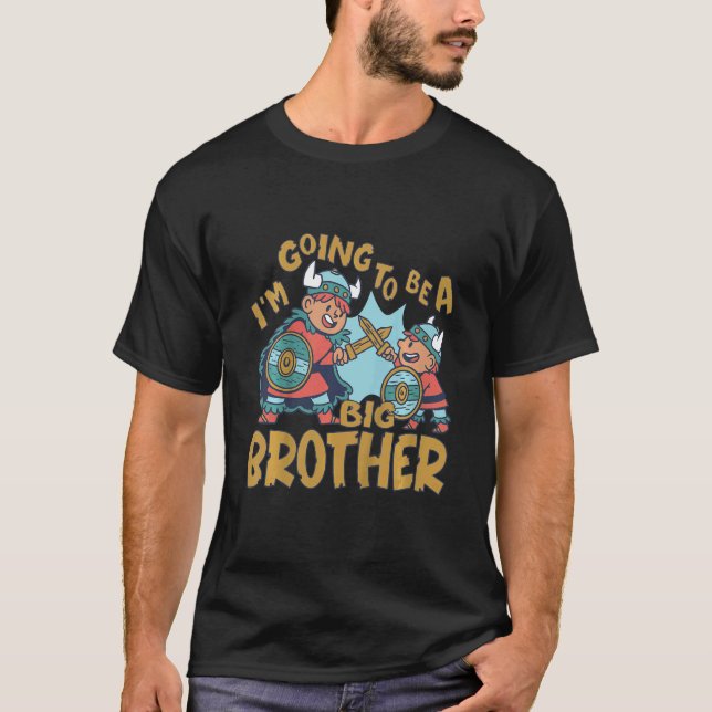 T-shirt Enfants Big Brother Viking Je vais être un Big Bro (Devant)